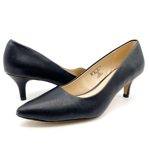 NEW Simply Styled Mia Pump Heel Black Classic‎ Faux Leather Pointed Toe